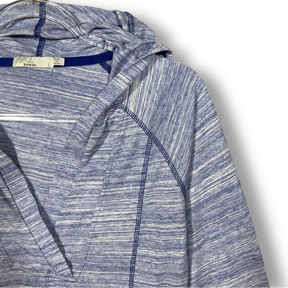 Prana Demi Hooded Pullover Top Sz L Space Dye Purple Lightweight Athleisure Acti - Picture 5 of 13